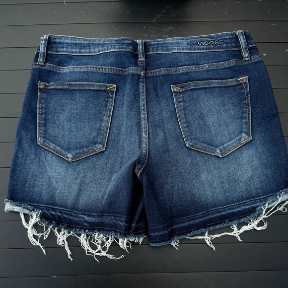 Vigoss Blue Jean Shorts Distressed Frayed Hem - Picture 6 of 9